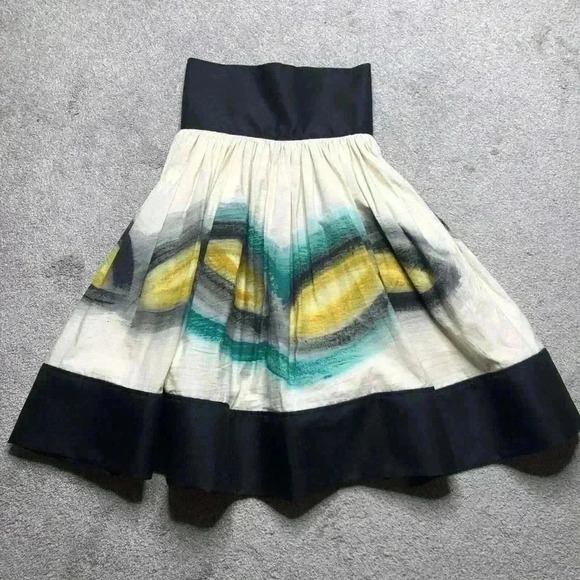 Made By Leon Full Skirt Hand Painted Artsy - Picture 1 of 8